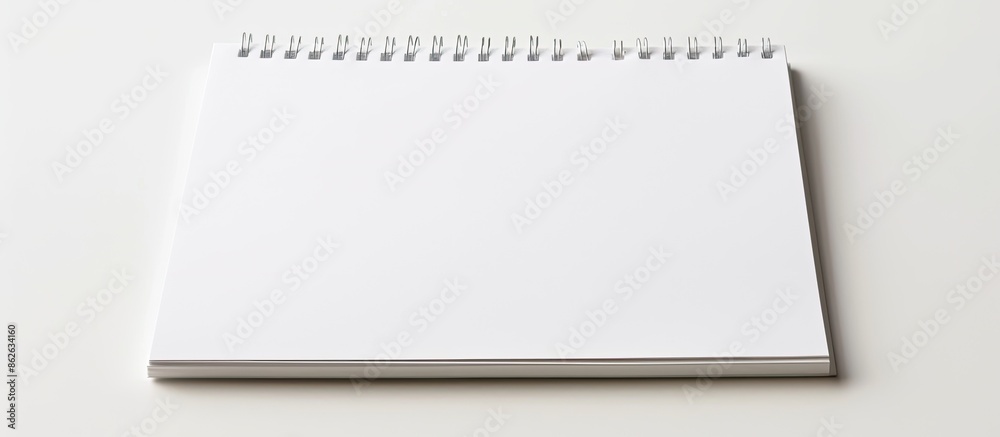 Fototapete a blank white notepad close-up on a white background, providing template with copy space image for y
