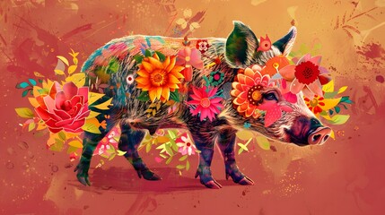 Cartoon animal - boar - isolated - illustration for children. 