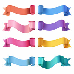 Obraz premium Ribbons Banners on a white background