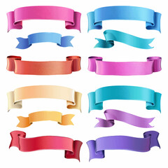 Ribbons Banners on a white background