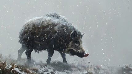Cartoon animal - boar - isolated - illustration for children. 