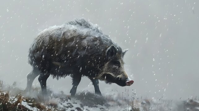 Cartoon animal - boar - isolated - illustration for children. 