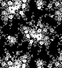 black and white floral background