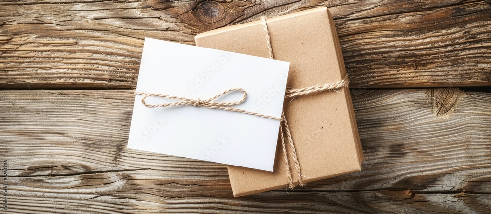 Aufkleber Present box featuring a blank white card included for a personal message with copy space image.