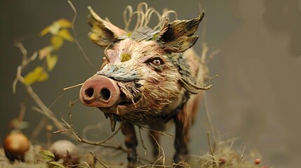 Cartoon animal - boar - isolated - illustration for children. 