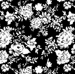 black and white floral background