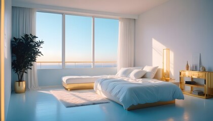 Photo interior modern design room 3d illustration