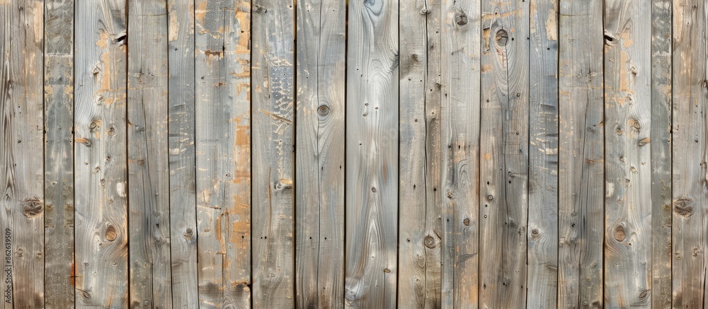 Poster an old wooden wall in a light color offers a seamless wood background and texture for a copy space i
