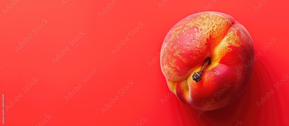 Poster juicy peach fruit with copy space image for design concepts