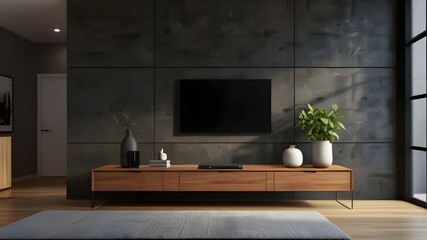 living room with LED Tv