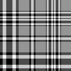 plaid tartan seamless repeat pattern. This is a black gray white checkered plaid vector illustration. Design for decorative,wallpaper,shirts,clothing,tablecloths,wrapping,textile,fabric,texture