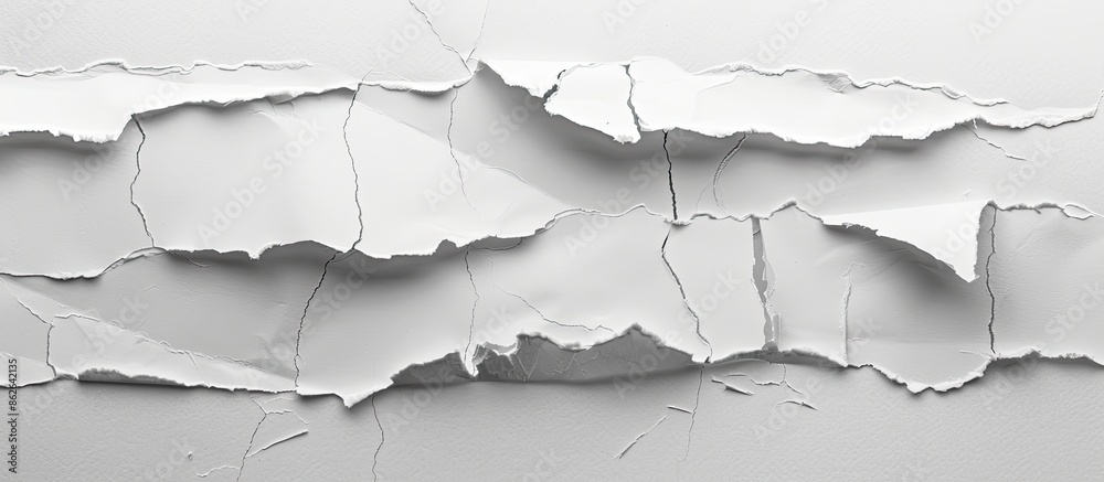 Aufkleber collection of torn white paper on gray background with copy space image.