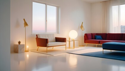 Photo interior modern design room 3d illustration