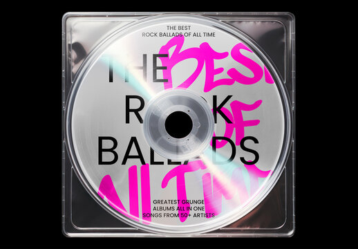 Chrome CD Disk Mockup With Generative AI