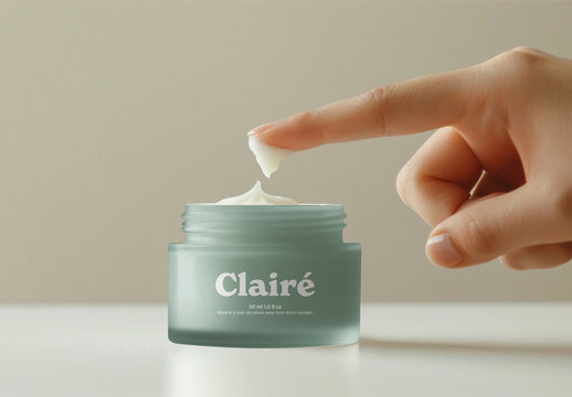 Cream Jar Mockup With Generative AI