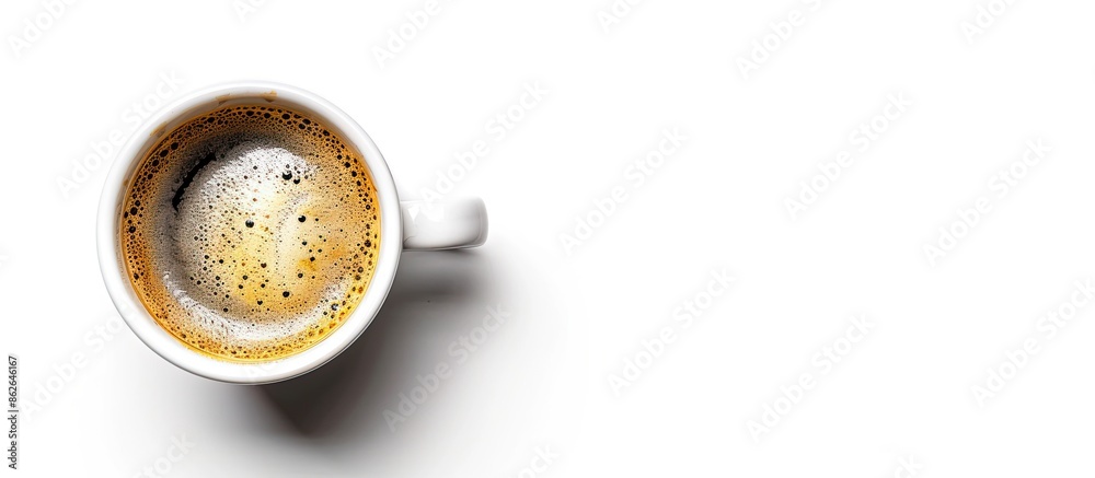 Aufkleber Coffee cup displayed with white background for copy space image.