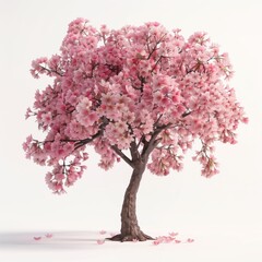 Obraz premium 3D graphics of a pink cherry blossom tree