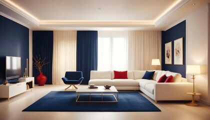 Fototapeta premium Photo interior modern design room 3d illustration