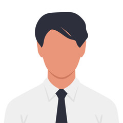 Abstract faceless young man in shirt and tie. Office worker or student male avatar. Vector illustration