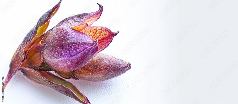 Aufkleber a native south american species featuring a purple inflorescence at the tip on a white background, s