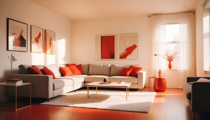 Fototapeta premium Photo interior modern design room 3d illustration