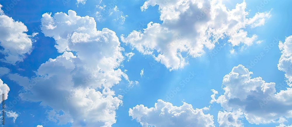 Aufkleber blue sky background with free copy space image for product or advertising design is provided.
