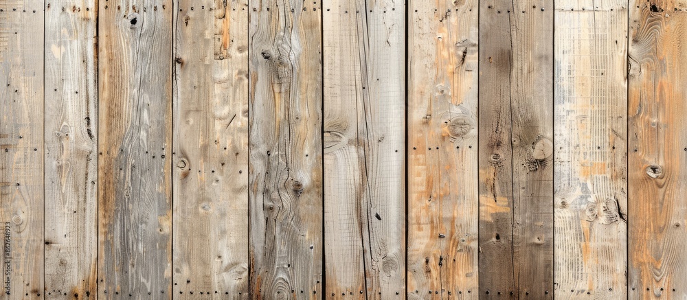 Wall mural an old wooden wall in a light color offers a seamless wood background and texture for a copy space i