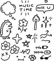 cute doodles design for templates.