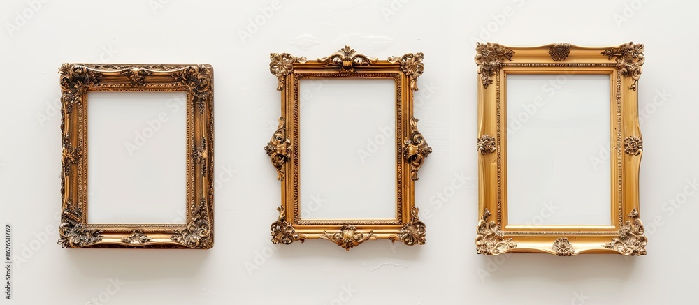 Fototapete three distinct frames set against a blank background, providing ample copy space image.
