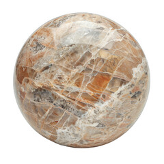 Fototapeta premium A round stone with a white and brown surface