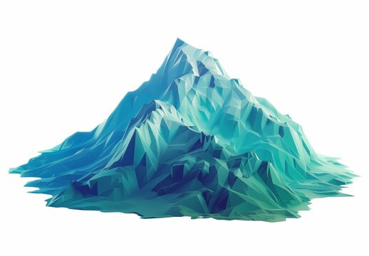 3D snow mountain cartoon element