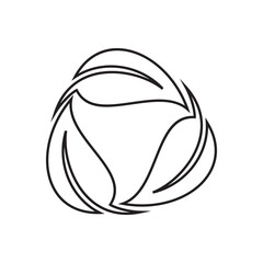 Recycling Sign Symbol Symbol Flat Design Vector Illustration. Isolated in a blank background can be edited and color-changed.