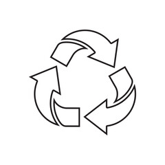 Recycling Sign Symbol Symbol Flat Design Vector Illustration. Isolated in a blank background can be edited and color-changed.