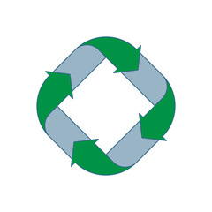 Obraz premium Recycling Sign Symbol Symbol Flat Design Vector Illustration. Isolated in a blank background can be edited and color-changed.