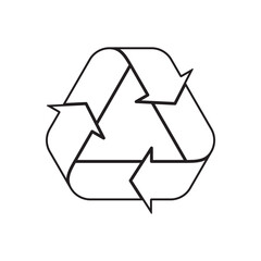 Recycling Sign Symbol Symbol Flat Design Vector Illustration. Isolated in a blank background can be edited and color-changed.
