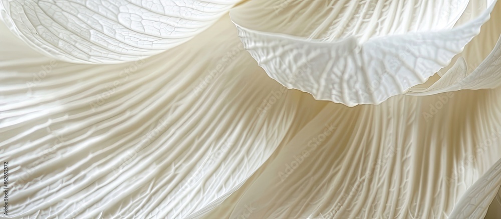 Fototapete a close-up photo of a white lotus petal, perfect for backgrounds or textures, with empty space for w
