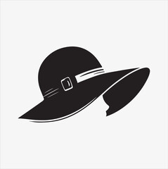 Female hat vector silhouette illustration on a White Background