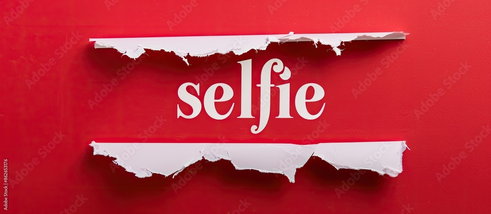 Aufkleber a torn white paper with the word 