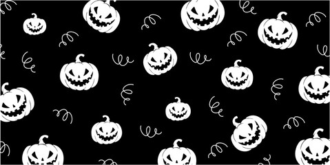 black and white pumpkin background vector design