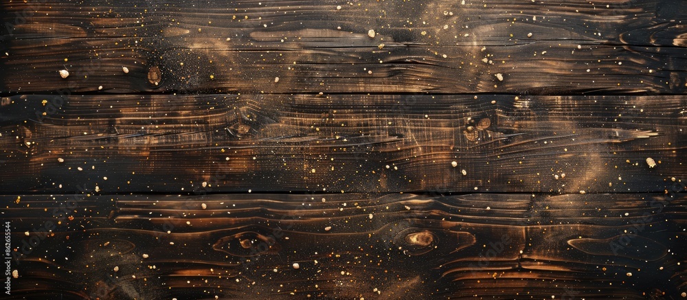 Aufkleber Brown wood texture with dust particles, creating an abstract wood plank background with copy space image.