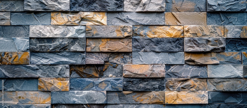 Poster Stone tile pattern background with copy space image for product or ad design included at no cost.
