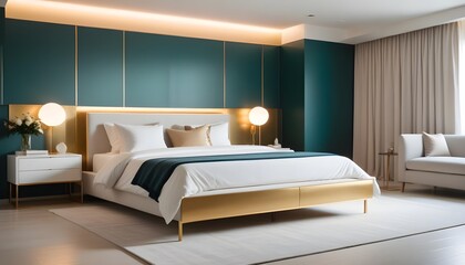 Photo interior modern design room 3d illustration