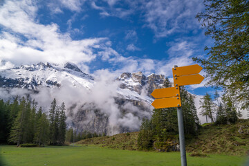 kinderstem is very peaceful and beautiful village where we can walk trekking to see nature on the way to oeschinensee  lake Switzerland 