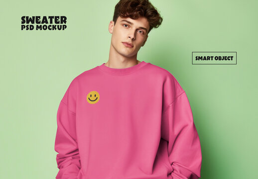 Pink Sweater Mockup With Generative AI
