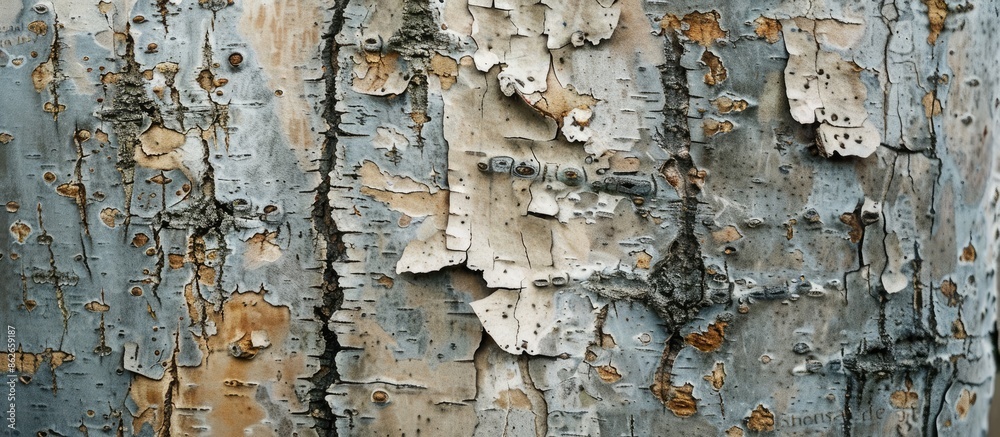 Canvas Prints The aged, robust Russian birch's bark makes a dramatic backdrop for a copy space image.