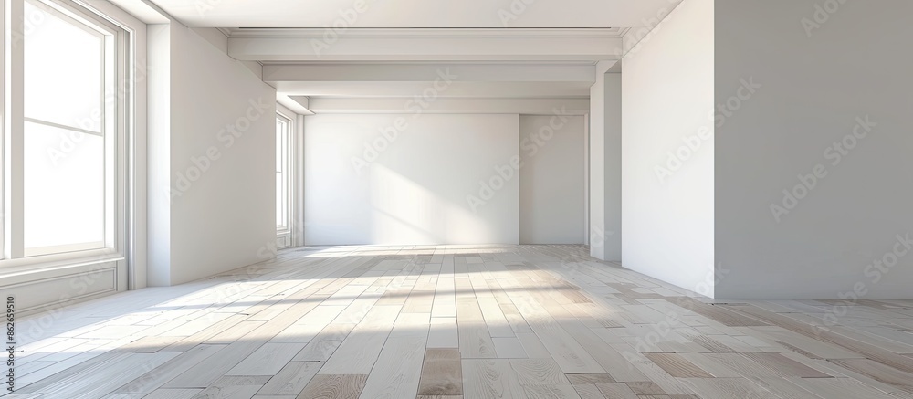 Aufkleber comfortable empty room interior design with copy space image.
