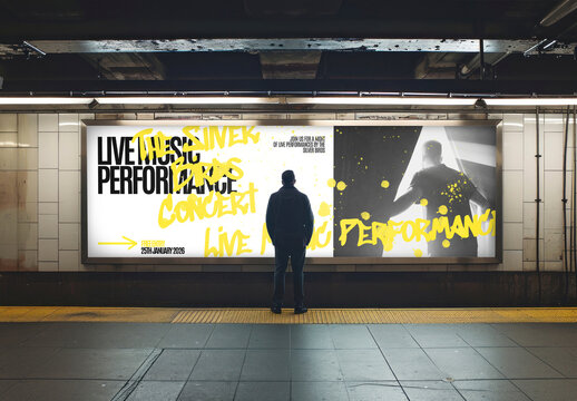 Platform Billboard Sign Mockup With Generative AI