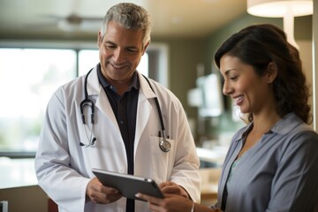 Doctor and patient doctor stethoscope hospital.