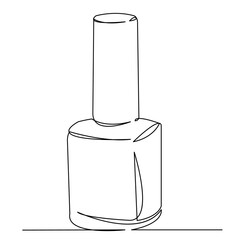 continuous single drawn one line nail polish hand-drawn picture silhouette. Line art. Doodle