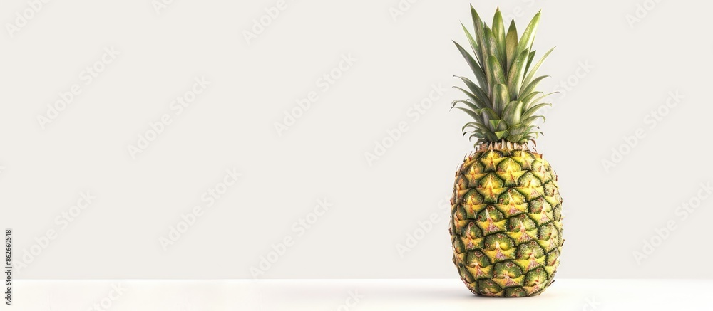 Aufkleber A pineapple displayed on a white backdrop with room for text or graphics in the picture. Copy space image. Place for adding text and design